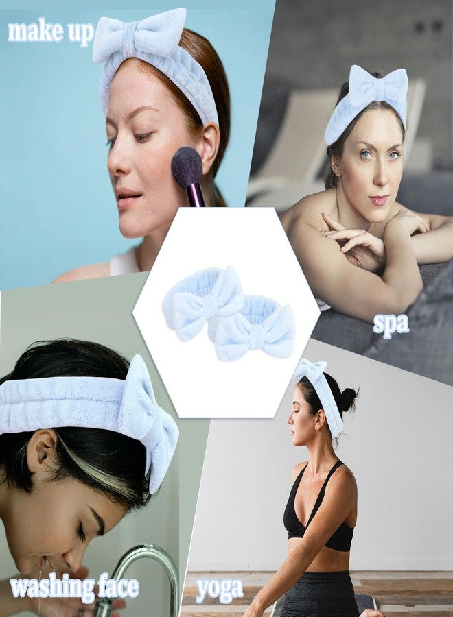 KIUEZIR Skincare Headband for Women Girls, 6 Pack Non Slip Elastic Headbands for Women, Spa Headband for Washing Face, Fashion Hair Accessories(Blue) - Image 3